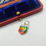 Sterling Silver and Coloured Enamel Travel Shield Charm 'Brussels' Vintage c1970