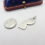 Sterling Silver State of New Jersey USA Charm Pendant Vintage c1970