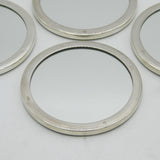 Set of Four Sterling Silver Mirrored Drinks Coasters Vintage 2003 Birmingham
