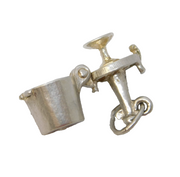 Sterling Silver Coup in the Champagne Bucket Charm Pendant Vintage c1970