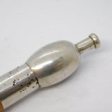 Edwardian Sterling Silver & Block Amber Cheroot Holder Antique 1905