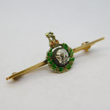 WWII Period 9ct Gold & Enamel Royal Marines Sweetheart Brooch Antique