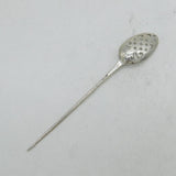 George II Sterling Silver Floral Pierced Mote Spoon Antique c1750