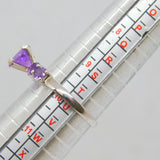 Sterling Silver 5 Amethyst Dress Band Ring Contemporary c2000 Size T 1/2