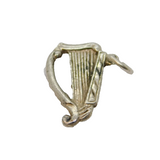 Sterling Silver Lyre Harp Charm Pendant Vintage c1970