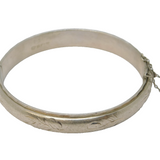 Sterling Silver Floral Pattern Cuff Bangle Bracelet Vintage 1972 Birmingham