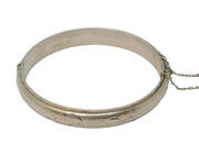 Sterling Silver Floral Pattern Cuff Bangle Bracelet Vintage 1972 Birmingham
