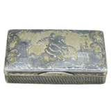 19th Century Russian Silver Niello Enamel Peter the Great Snuff Box Antique 1850