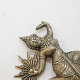 20th Century Siam Sterling Silver Dancing Goddess Brooch Antique c1930s