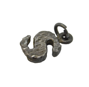 Sterling Silver 'S' Initial Charm Pendant Vintage c1970s