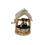 Sterling Silver Wishing Well With Bucket Charm Pendant Vintage c1970s