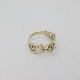 Sterling Silver Swirl Pattern Graduating Band Ring Vintage c1970 Size I 1/2