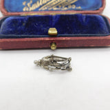 Sterling Silver Skiing Skier Charm Pendant Vintage c1970