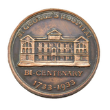 20th Century St George's Hospital Bi-Centenery Copper Medal Antique 1933