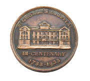 20th Century St George's Hospital Bi-Centenery Copper Medal Antique 1933