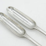 Art Deco Pair of Sterling Silver Marrow Scoop Spoons Antique 1912 London