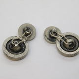 20th Century Pair of White Metal Fox Mask Hunting Cufflinks Antique c1930s