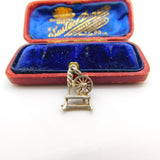 Sterling Silver Spinning Wheel Charm Pendant Vintage c1970