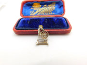 Sterling Silver Spinning Wheel Charm Pendant Vintage c1970