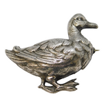 Victorian Sterling Silver Figural Duck Brooch Pin Antique c1880