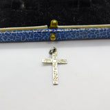 Sterling Silver Cross or Crucifix Charm Pendant Vintage c1970