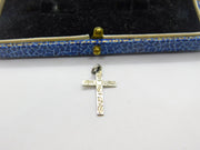 Sterling Silver Cross or Crucifix Charm Pendant Vintage c1970