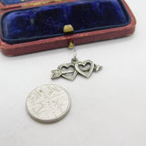 Sterling Silver Arrow Through the Heart Charm Pendant Vintage c1970