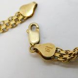 Sterling Silver Gilt Woven Pattern Bracelet Vintage c1970s