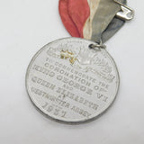 King George VI White Metal Coronation Medal & Ribbon Antique 1937