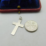 Sterling Silver Layered Cross Charm Pendant Vintage c1970