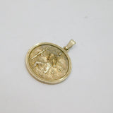 Sterling Silver Raised Edge St Christopher Travel Charm Pendant Vintage c1970s