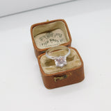 Sterling Silver Crystal Set Solitaire Statement Ring Vintage c1970 Size M UK