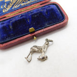 Sterling Silver Stork with the Baby Charm Pendant Vintage c1970