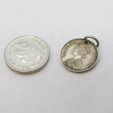 Sterling Silver Victorian Indian Two Annas Coin Charm Pendant Antique 1862