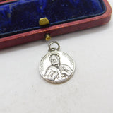 800 Silver Sanctus Petrus Coin Charm Pendant Vintage c1970