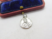 800 Silver Sanctus Petrus Coin Charm Pendant Vintage c1970