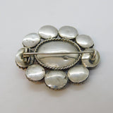 Victorian Scottish Sterling Silver Banded Agate Brooch Pin Antique c1860