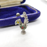 Sterling Silver Barcelos Cockerel Charm Pendant Vintage c1970