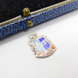 Sterling Silver & Enamel Looe Shield Charm Pendant Vintage c1970