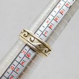 Sterling Silver Wave Relief Pattern Wide Band Dress Ring Vintage c1970 Size V