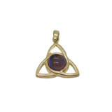 Sterling Silver Cabochon Amethyst Celtic Knot Charm Or Pendant Modern c1990s