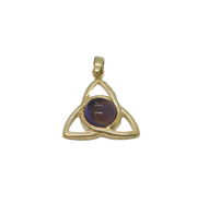 Sterling Silver Cabochon Amethyst Celtic Knot Charm Or Pendant Modern c1990s