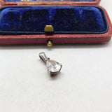 Sterling Silver Diamond Paste Drop Charm Pendant Vintage c1970