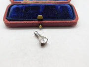 Sterling Silver Diamond Paste Drop Charm Pendant Vintage c1970