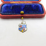 Sterling Silver and Enamel Ballater Travel Shield Charm Pendant Vintage c1970