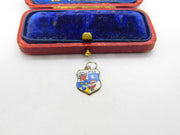 Sterling Silver and Enamel Ballater Travel Shield Charm Pendant Vintage c1970
