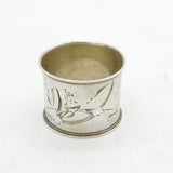 20th Century Russian .84 Silver Floral Pattern Napkin Ring Antique c1920s