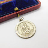 Sterling Silver Nuvo St Christopher Charm Pendant Vintage c1970