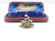Sterling Silver Paddle Boat Charm Pendant Vintage c1970