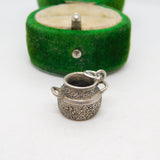 Sterling Silver Cooking Jar Charm Pendant Vintage c1970